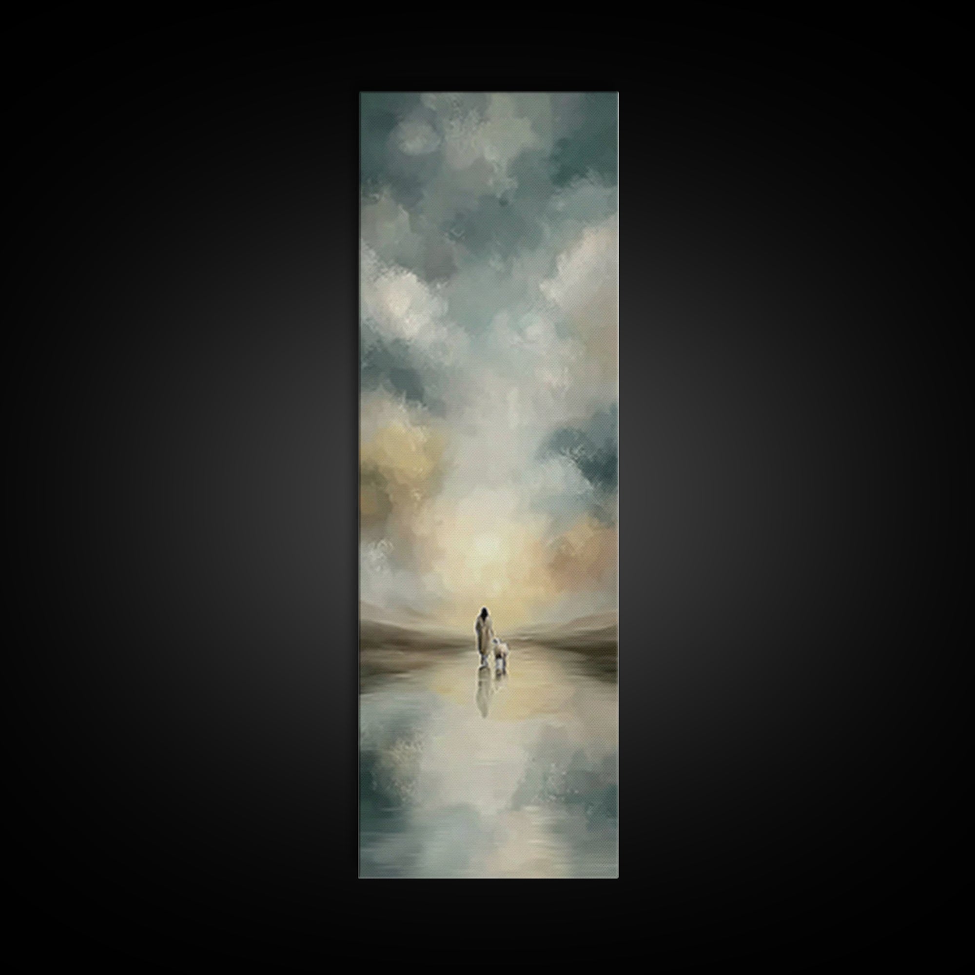 Heaven’s Gentle Road – Framed Canvas Print – Christian Art – Jesus Painting – Christian Wall Art – Tall Narrow Wall Art – Christian Art Can