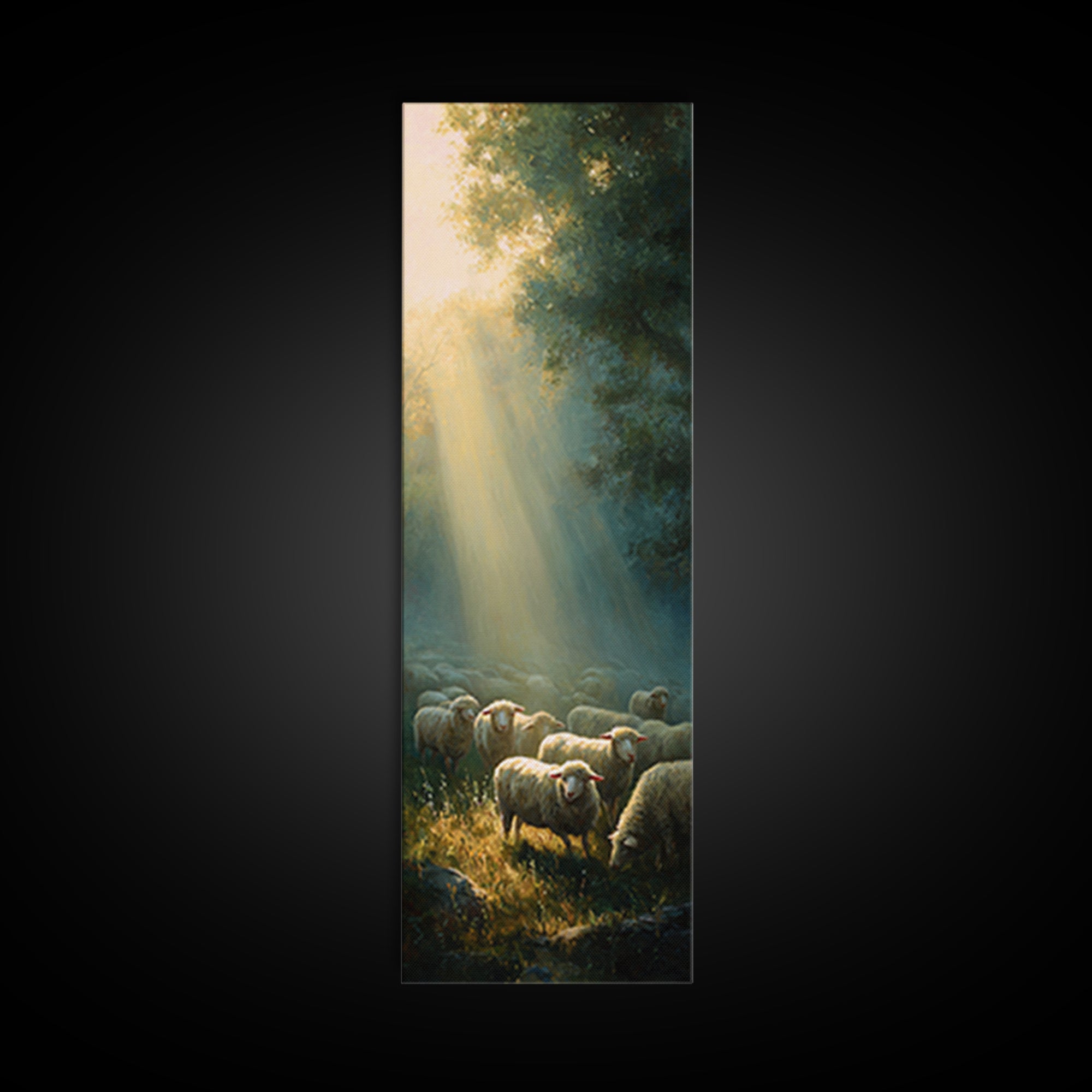Rays Of His Care – Framed Canvas Print – Christian Wall Art – Christian Art Canvas – Christian Art – Tall Narrow Wall Art – Jesus Painting