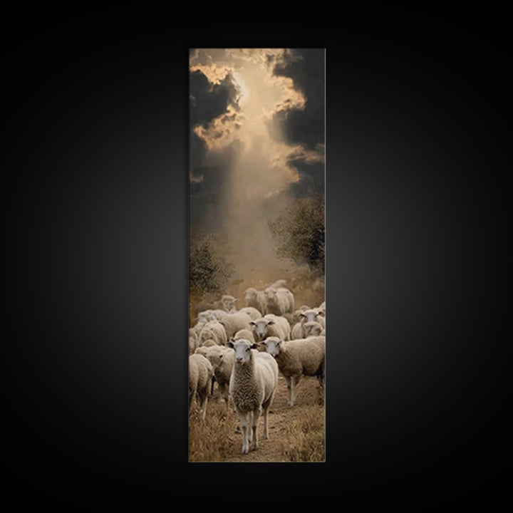 Light Over The Fold – Framed Canvas Print – Christian Art Canvas – Christian Wall Art – Christian Art – Skinny Art – Jesus Painting