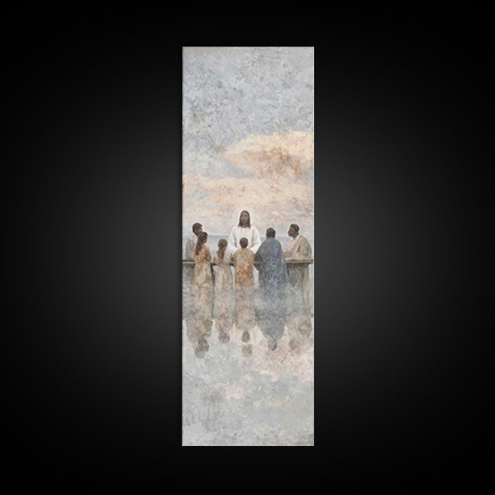 Communion In Shadow | Framed Canvas Print | Christian Art Canvas | Christian Wall Art | Jesus Painting | Skinny Art | Modern Christian Art