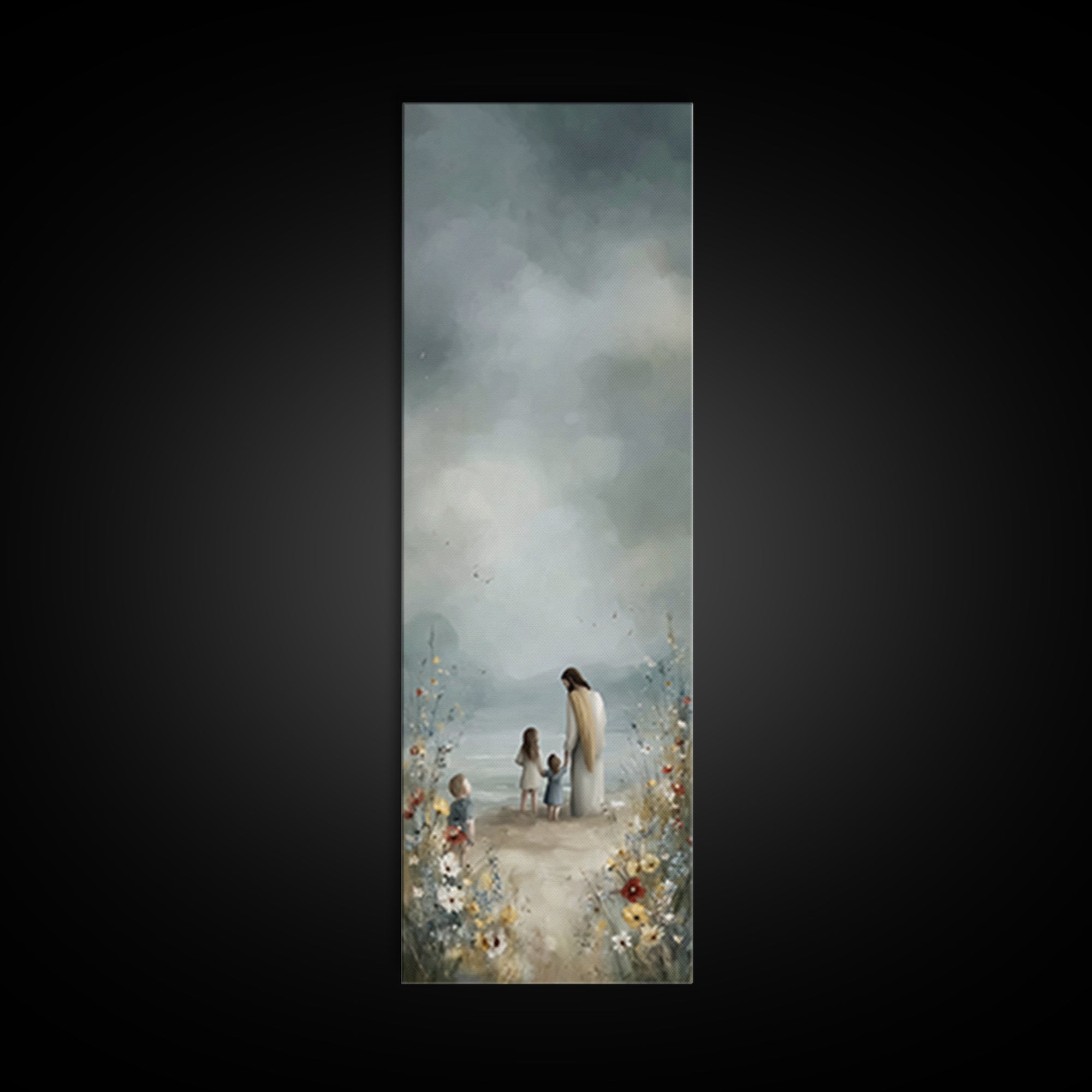Children Of Grace | Framed Canvas Print | Jesus Painting | Christian Wall Art | Christian Art Canvas | Tall Narrow Wall Art