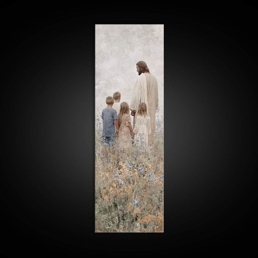 Shoreline Blessing | Framed Canvas Print | Christian Art Print | Christian Wall Art | Jesus Painting | Skinny Art