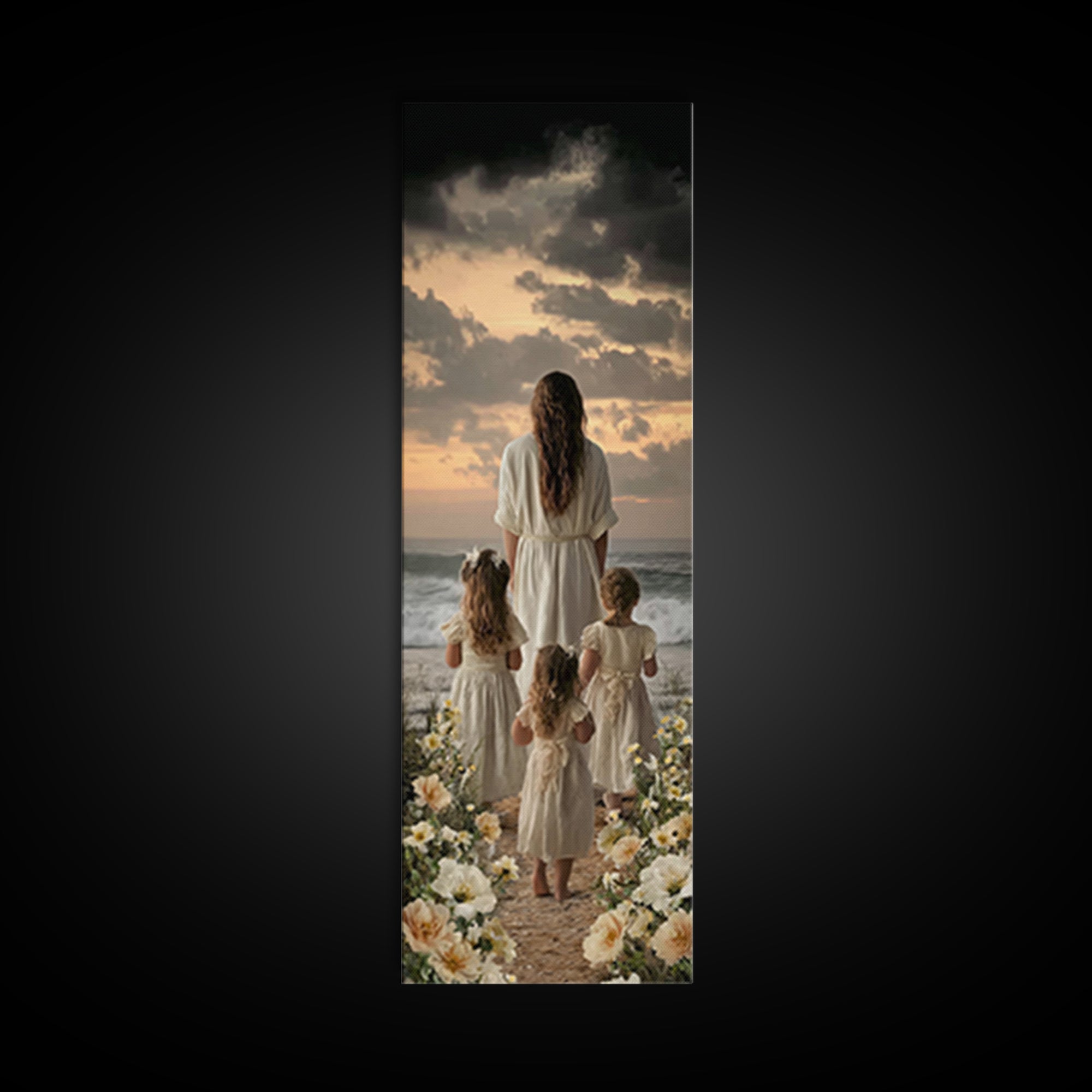 Evening Promise | Framed Canvas Print | Christian Wall Art | Jesus Painting | Christian Art Canvas | Tall Narrow Wall Art