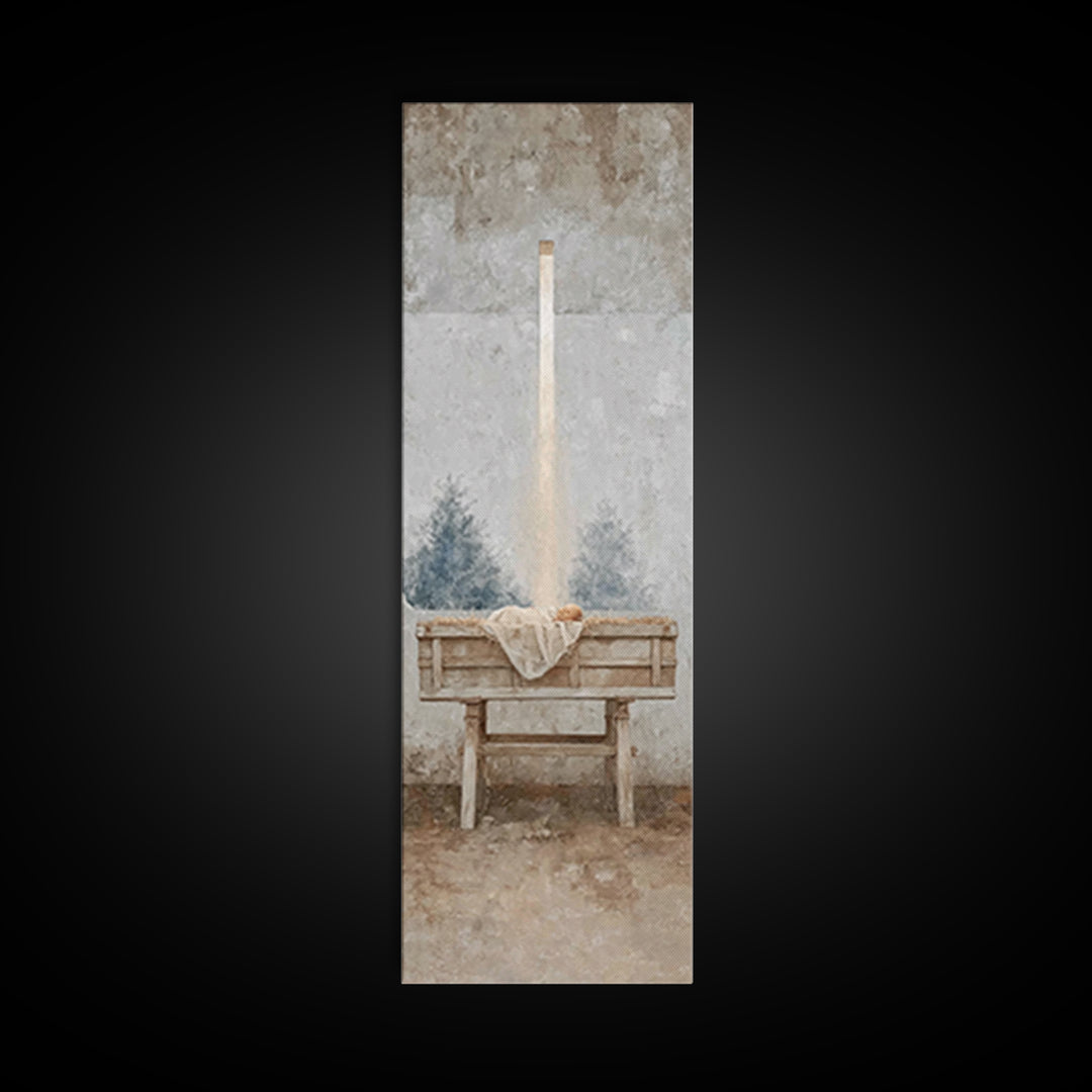 Glory In Stillness, Framed Canvas Print, Christian Wall Art, Christian Art Canvas, Christmas Art, Jesus Painting, Christian Decor, Art, Nar