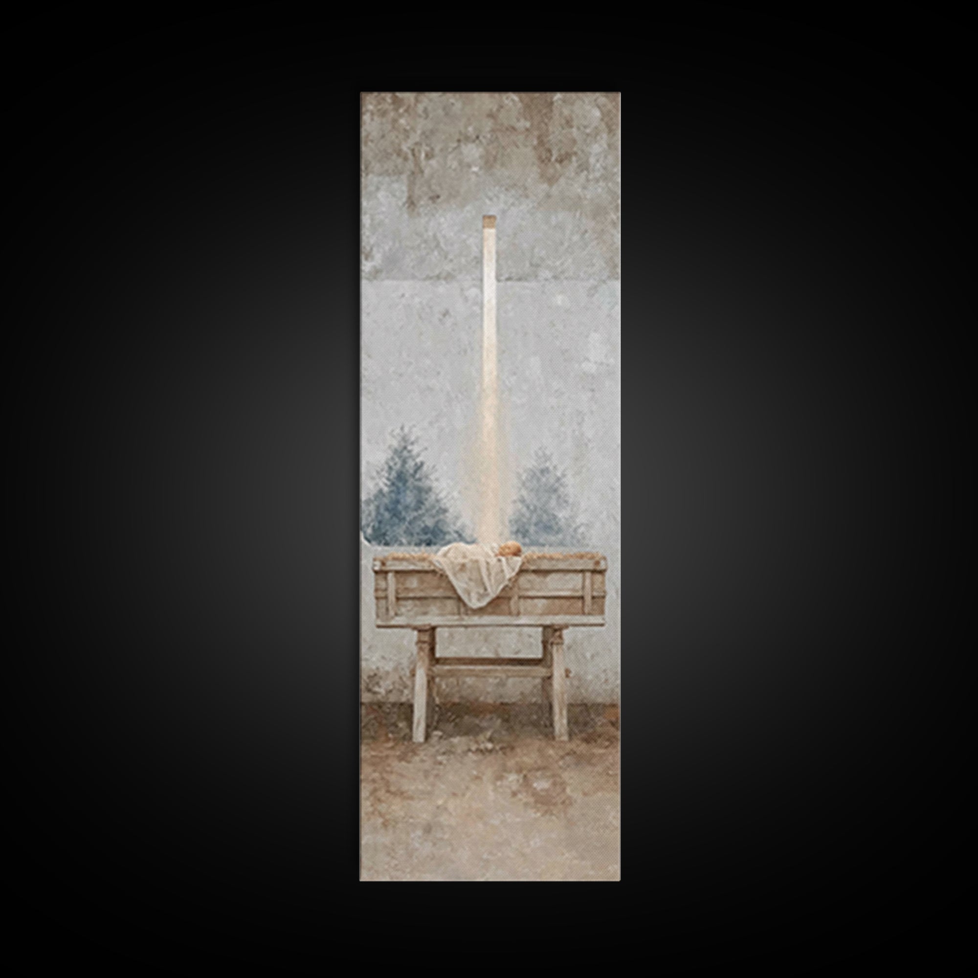 Glory In Stillness, Framed Canvas Print, Christian Wall Art, Christian Art Canvas, Christmas Art, Jesus Painting, Christian Decor, Art, Nar