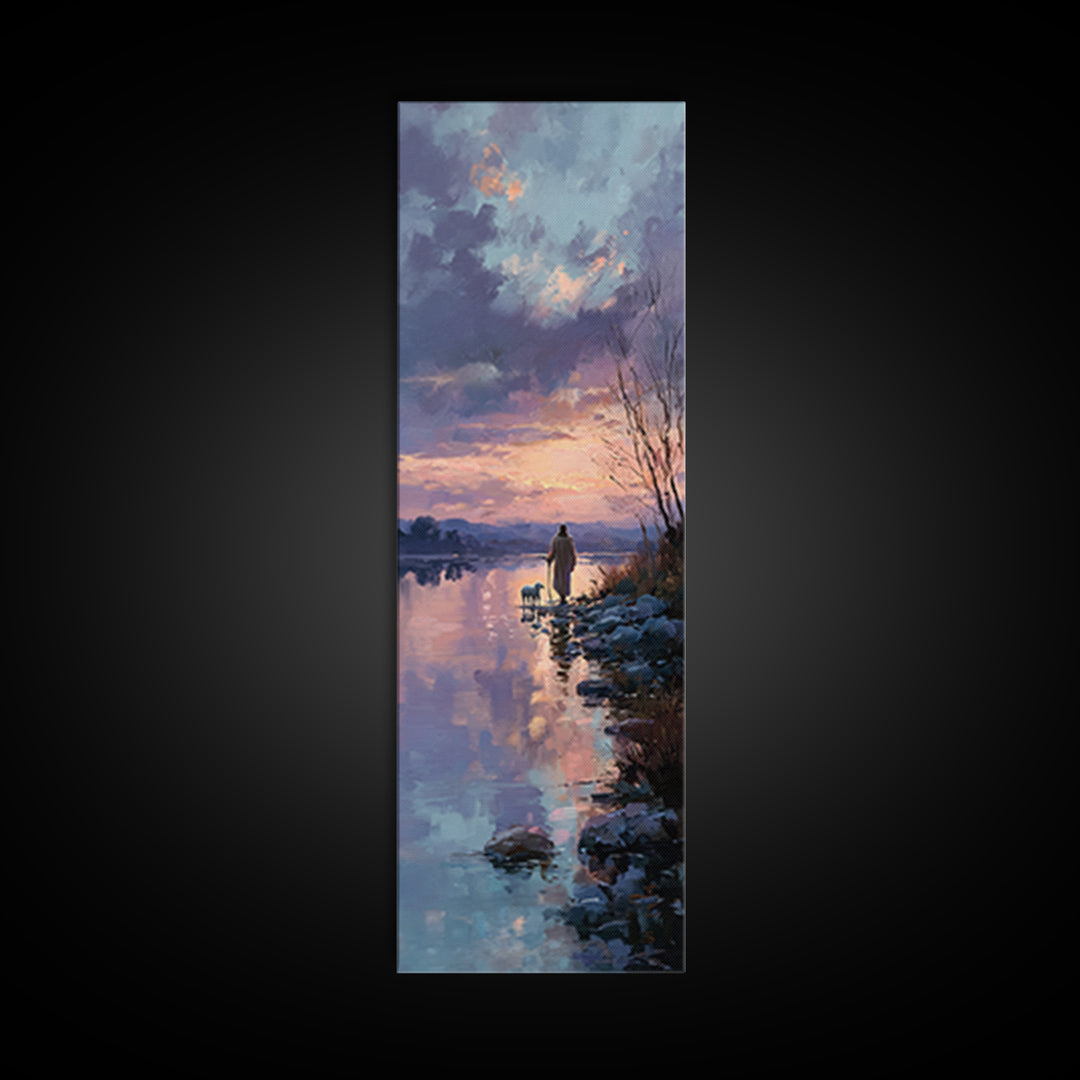 Valley Of Hope – Framed Canvas Print – Christian Art Canvas – Christian Wall Art – Jesus Painting – Narrow Art – Minimalist Christian Art