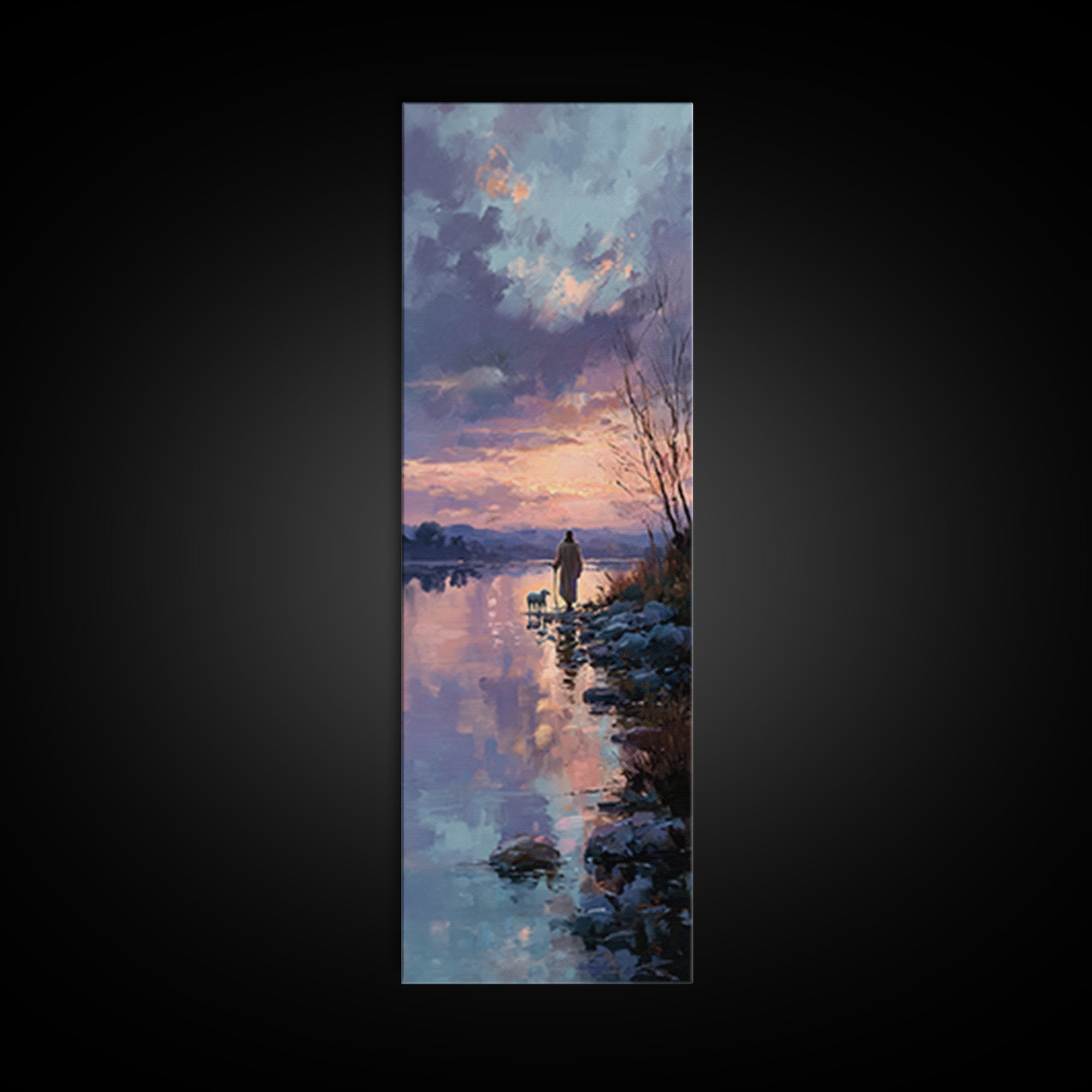 Valley Of Hope – Framed Canvas Print – Christian Art Canvas – Christian Wall Art – Jesus Painting – Narrow Art – Minimalist Christian Art
