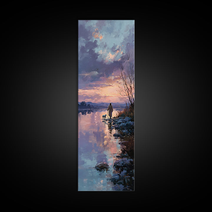 Valley Of Hope – Framed Canvas Print – Christian Art Canvas – Christian Wall Art – Jesus Painting – Narrow Art – Minimalist Christian Art