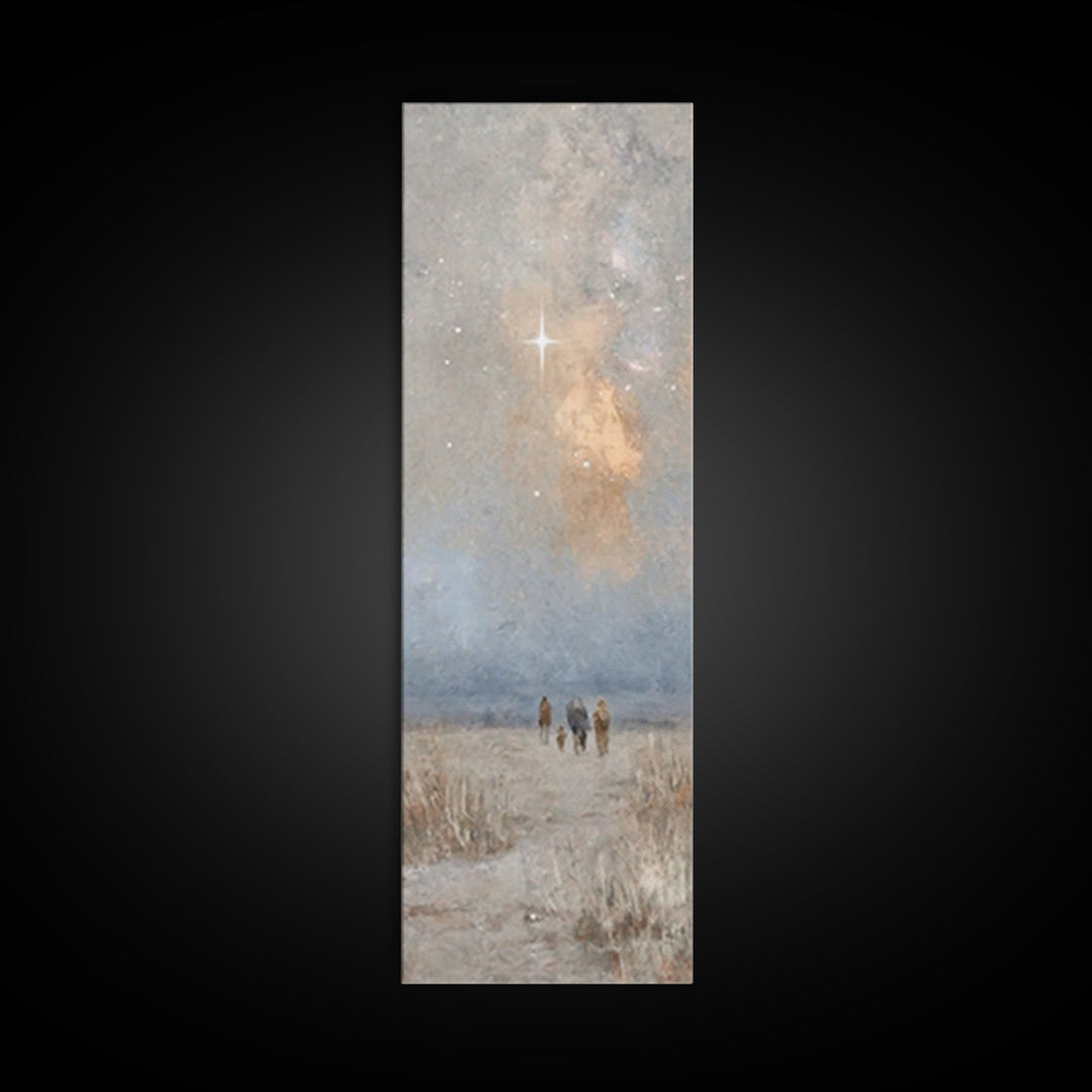 Sacred Desert Star – Framed Canvas Print – Christian Christmas Art – Christmas Wall Art – Christian Art Canvas – Narrow Art – Christian Dec