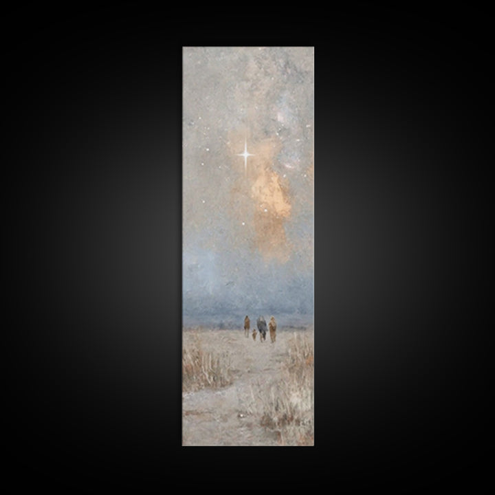 Sacred Desert Star – Framed Canvas Print – Christian Christmas Art – Christmas Wall Art – Christian Art Canvas – Narrow Art – Christian Dec
