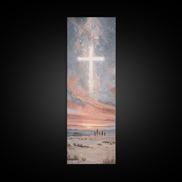Desert Star Journey | Framed Canvas Print | Christian Art Canvas | Christian Wall Art | Christmas Art | Tall Skinny Art Print | Christian C