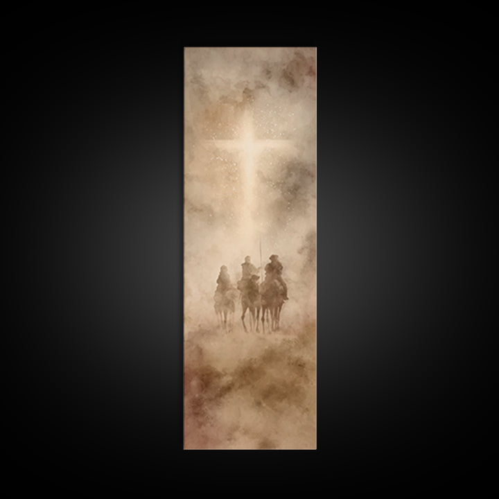 Pilgrims Of Light – Framed Canvas Print – Christian Wall Art – Christmas Art – Christian Art Canvas – Tall Narrow Wall Art – Christian Chri