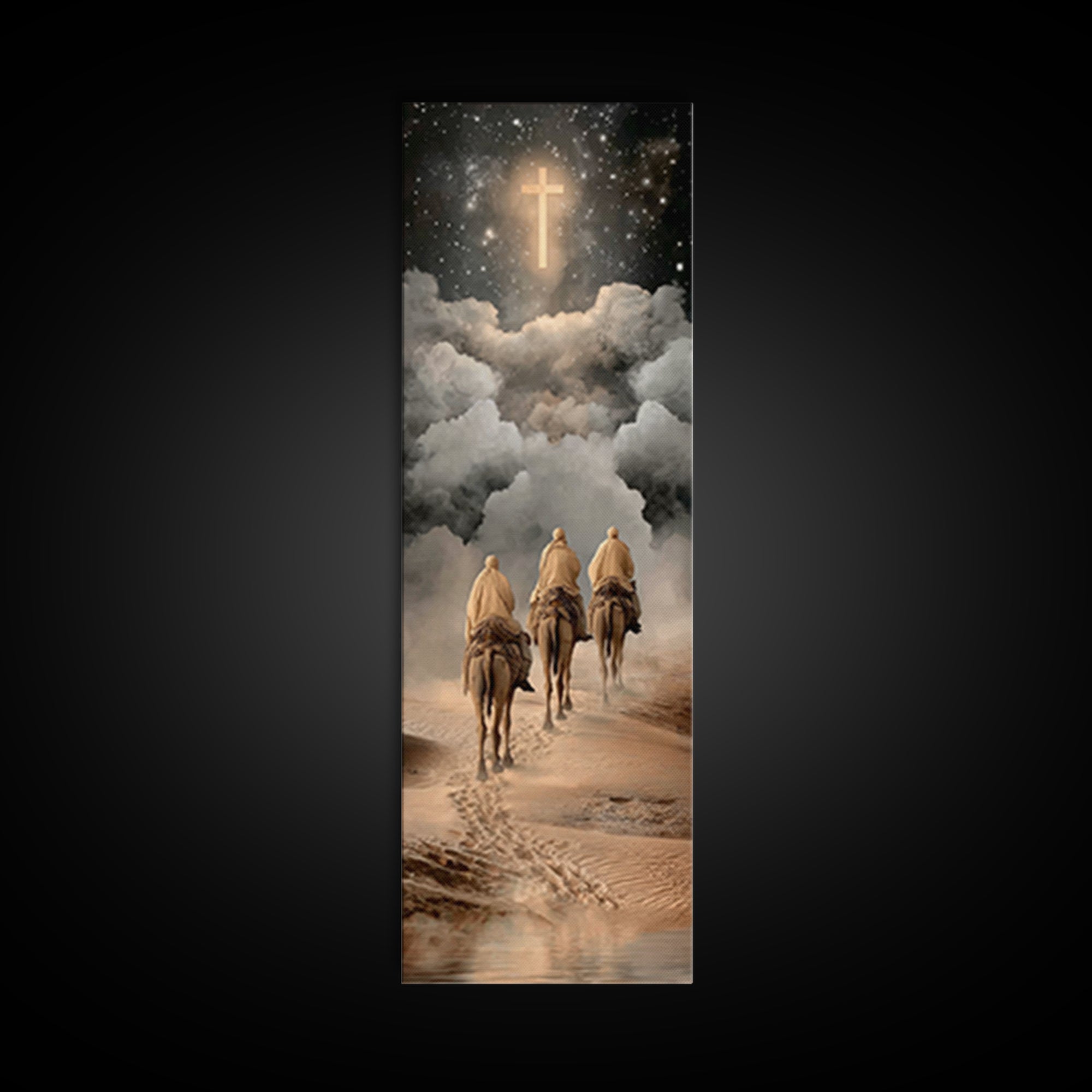 Shepherd’s Peace – Framed Canvas Print – Christian Wall Art – Christian Art Canvas – Christmas Art – Narrow Art – Christian Decor