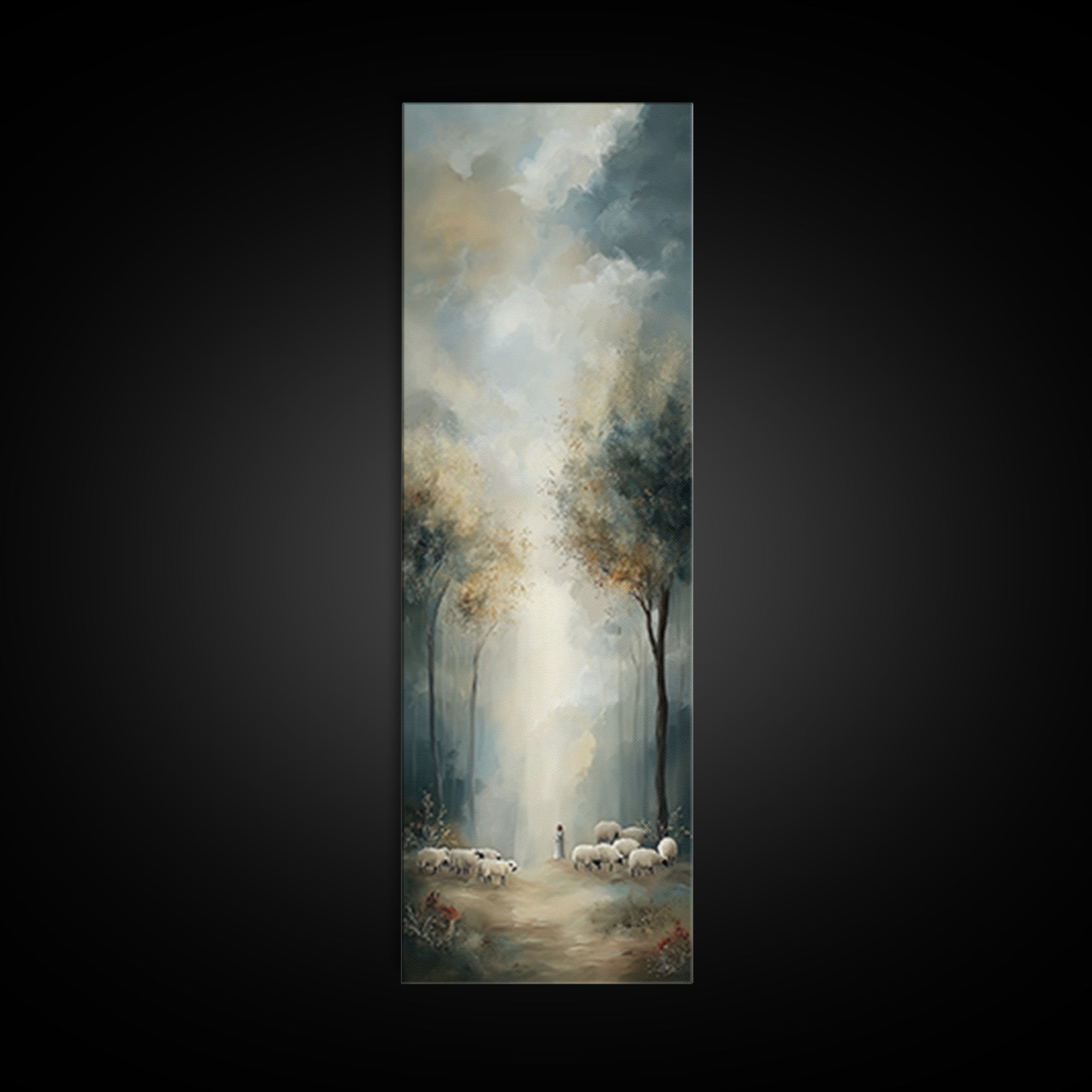 Forest Light Grace | Framed Canvas Print | Christian Art Canvas | Christian Wall Art | Christmas Art | Tall Narrow Wall Art | Christian Gif
