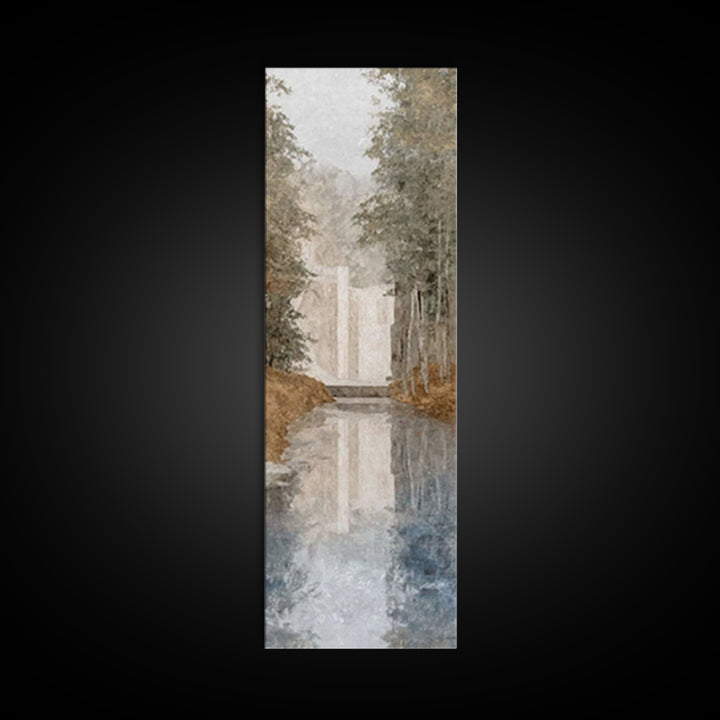 Misty Path Blessing – Framed Canvas Print – Christian Wall Art – Jesus Painting – Narrow Art – Christian Christmas Art