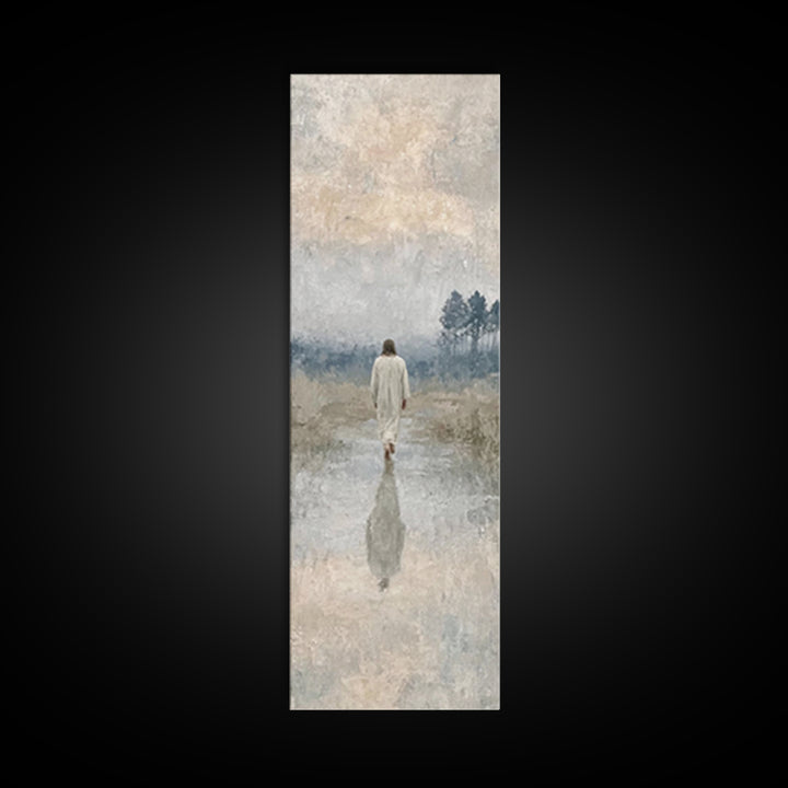 Sacred Quiet Journey – Framed Canvas Print – Christian Art Canvas – Vintage Christian Art – Tall Skinny Art Print – Christian Christmas