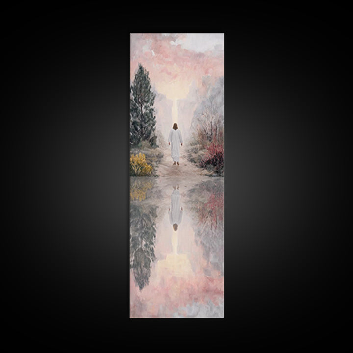 Light Of The Wilderness – Framed Canvas Print – Christian Wall Art – Abstract Christian Art – Skinny Art – Jesus Painting