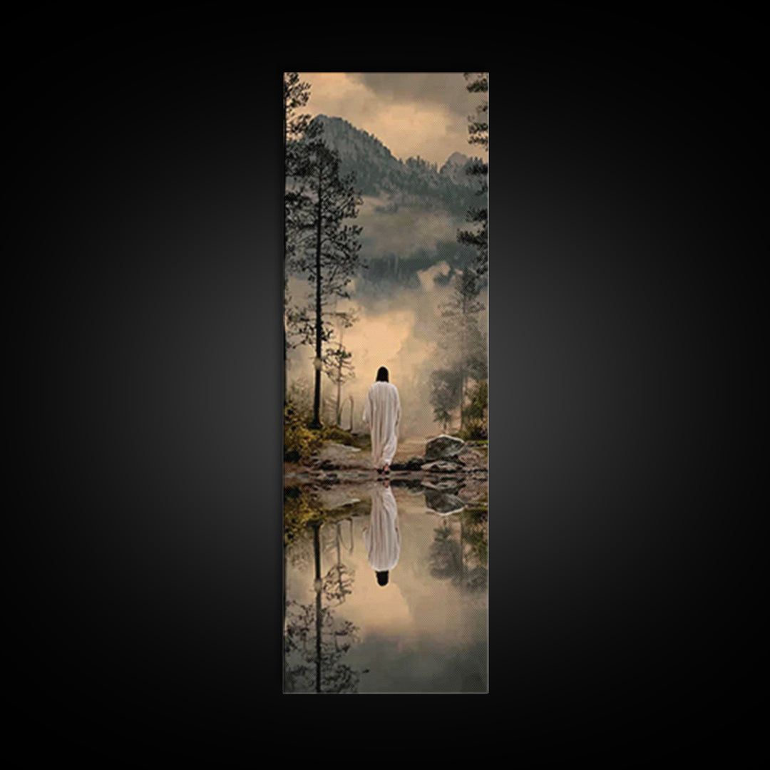 Celestial Desert Walk – Framed Canvas Print – Christian Art – Subtle Christian Art – Narrow Art – Jesus Christmas Art