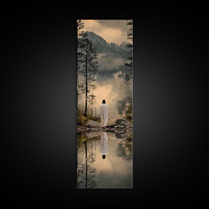 Celestial Desert Walk – Framed Canvas Print – Christian Art – Subtle Christian Art – Narrow Art – Jesus Christmas Art