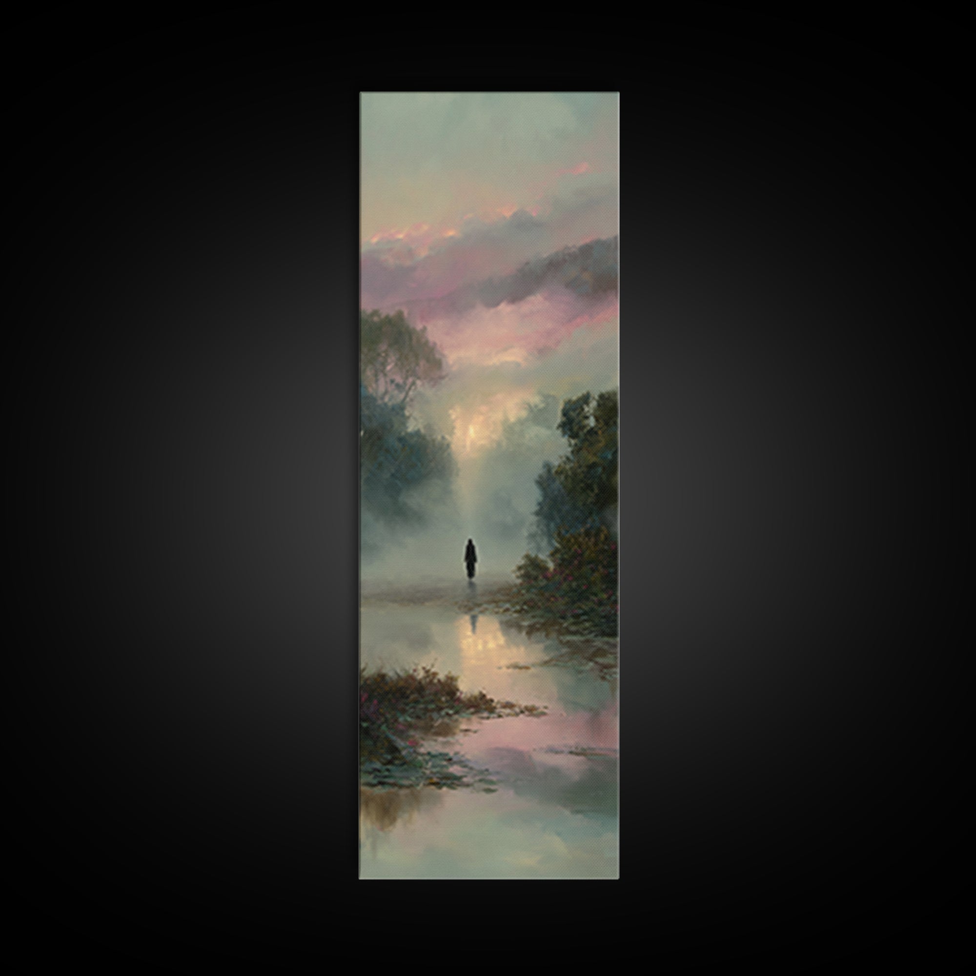 Meadow Of Stillness – Framed Canvas Print – Christian Wall Art – Christian Art Print – Narrow Art – Jesus Painting