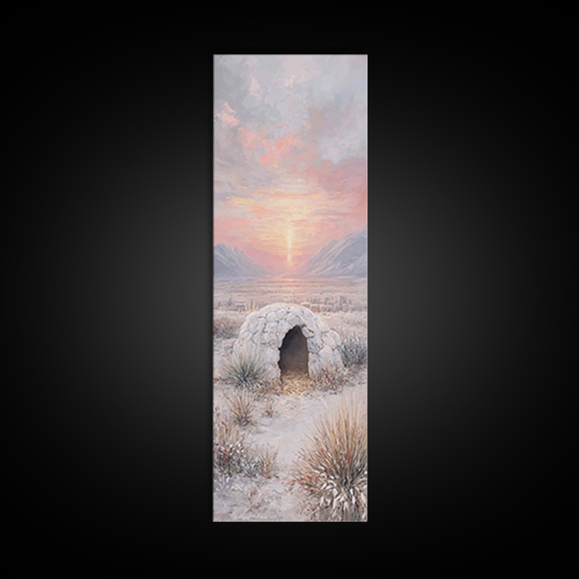 Dawn Of Bethlehem – Framed Canvas Print – Christian Wall Art – Christmas Art – Narrow Art – Christian Art Canvas – Christian Christmas