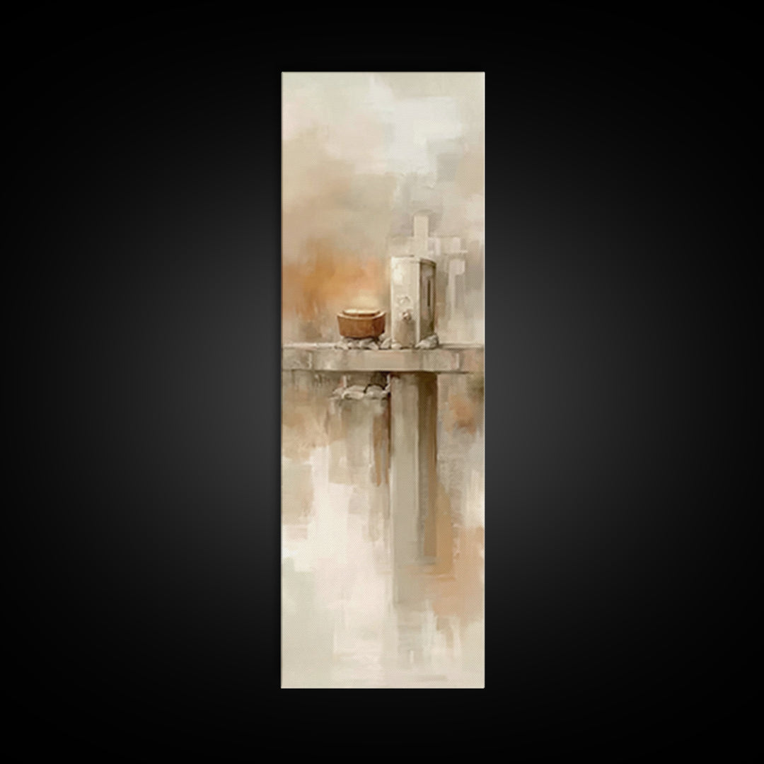 Temple Of Light, Framed Canvas Print, Christian Art, Christian Wall Art, Tall Skinny Art Print, Modern Christian Art, Christian Gift Ideas