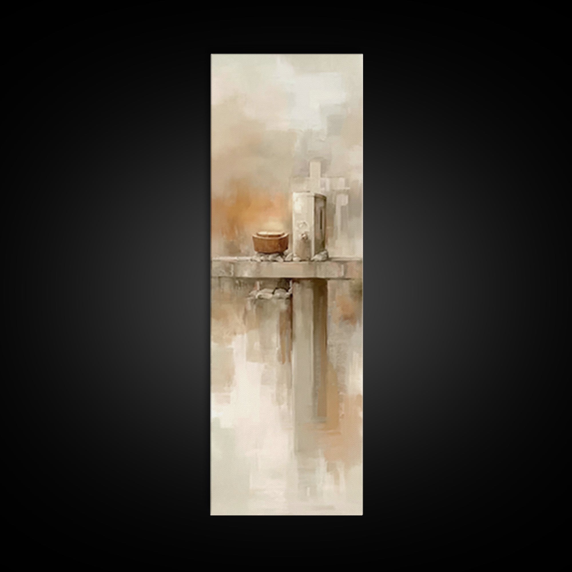 Temple Of Light, Framed Canvas Print, Christian Art, Christian Wall Art, Tall Skinny Art Print, Modern Christian Art, Christian Gift Ideas