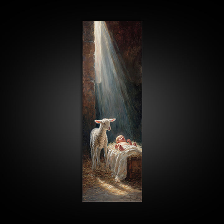 Blessed Night Star – Framed Canvas Print – Christian Wall Art – Christian Art Canvas – Jesus Painting – Tall Narrow Wall Art