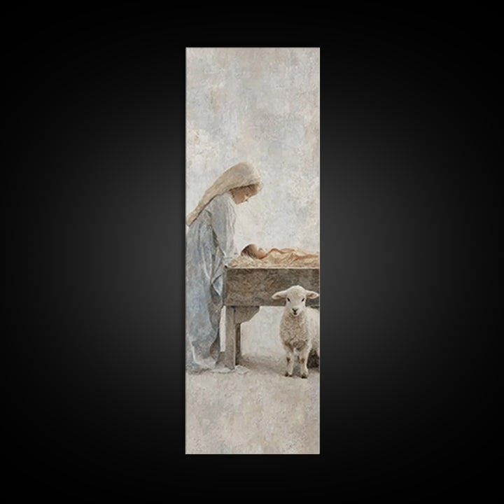 Gentle Dawn Hope – Framed Canvas Print – Christian Wall Art – Christian Art Canvas – Jesus Painting – Tall Narrow Wall Art