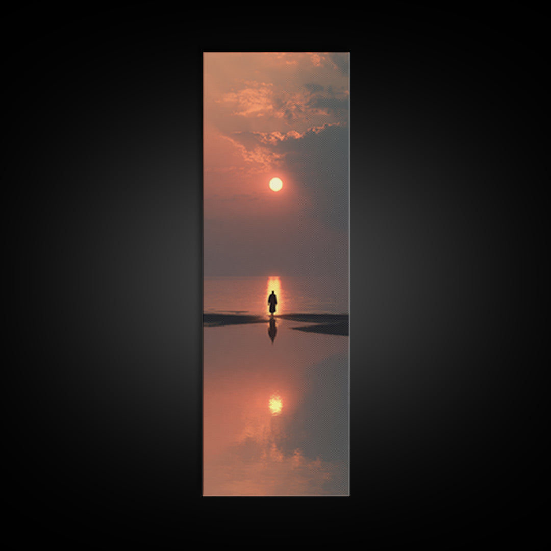 Heavenly Morning Walk – Framed Canvas Print – Christian Wall Art – Christian Art Canvas – Jesus Painting – Tall Narrow Wall Art