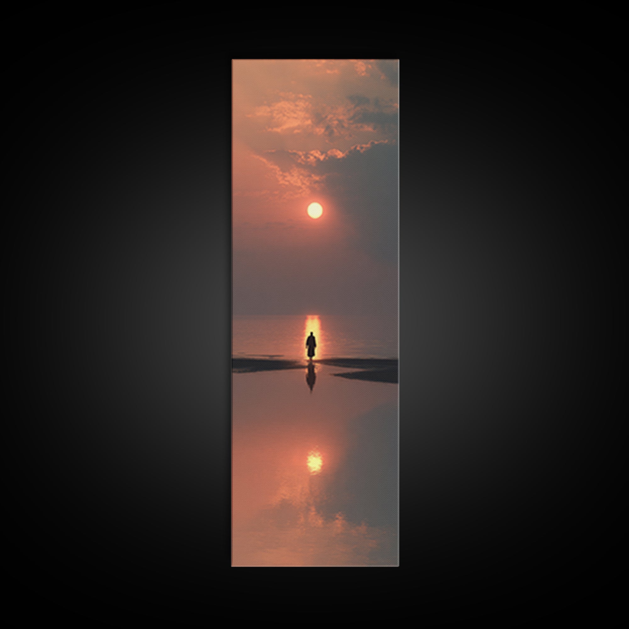 Heavenly Morning Walk – Framed Canvas Print – Christian Wall Art – Christian Art Canvas – Jesus Painting – Tall Narrow Wall Art