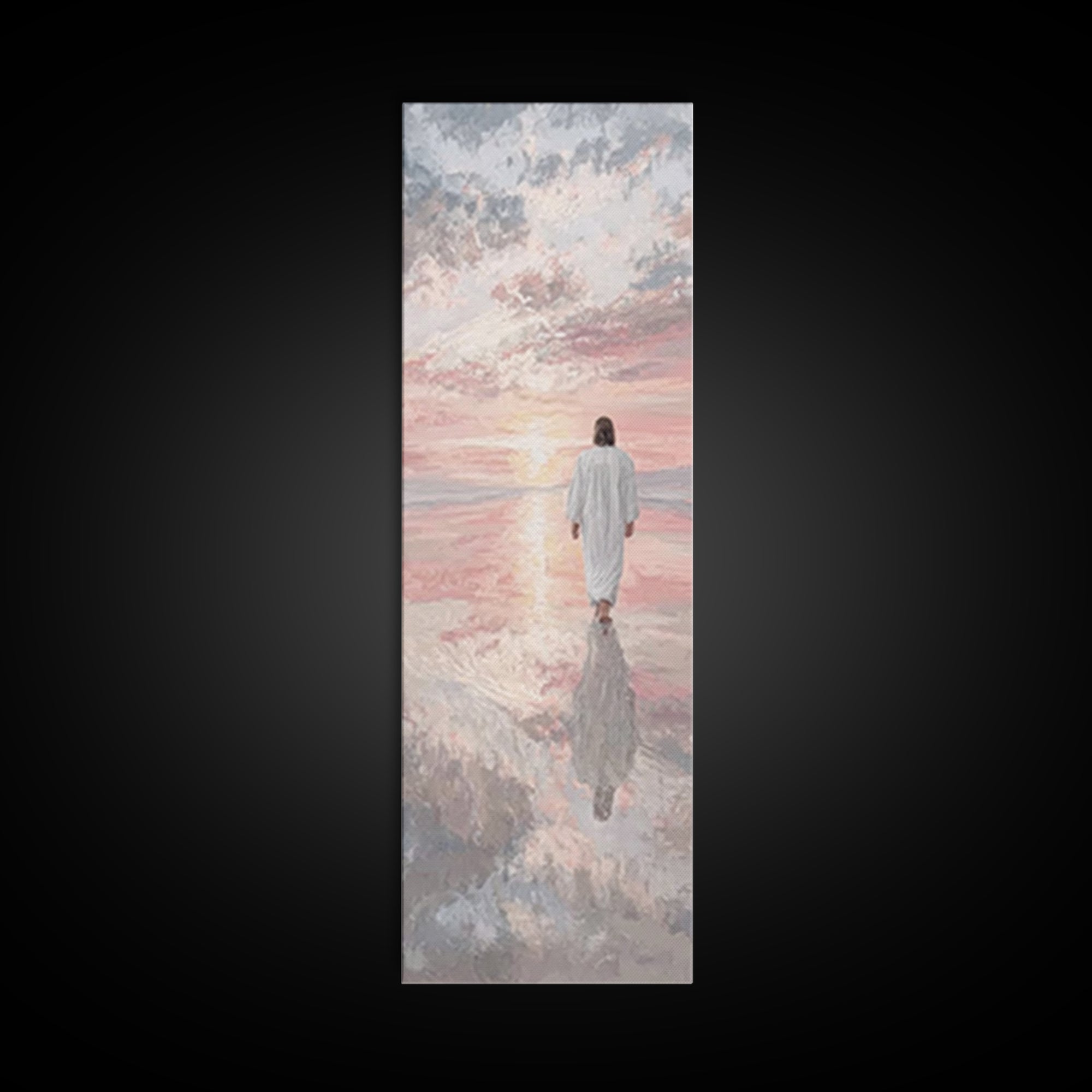 Still Waters Peace – Framed Canvas Print – Christian Wall Art – Christian Art Canvas – Jesus Painting – Tall Narrow Wall Art