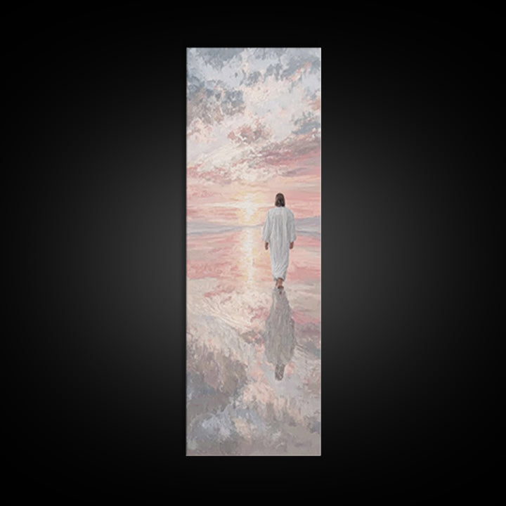 Still Waters Peace – Framed Canvas Print – Christian Wall Art – Christian Art Canvas – Jesus Painting – Tall Narrow Wall Art