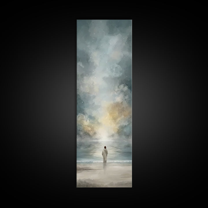 Heaven’s Silent Path – Framed Canvas Print – Christian Wall Art – Christian Art Canvas – Jesus Painting – Tall Narrow Wall Art