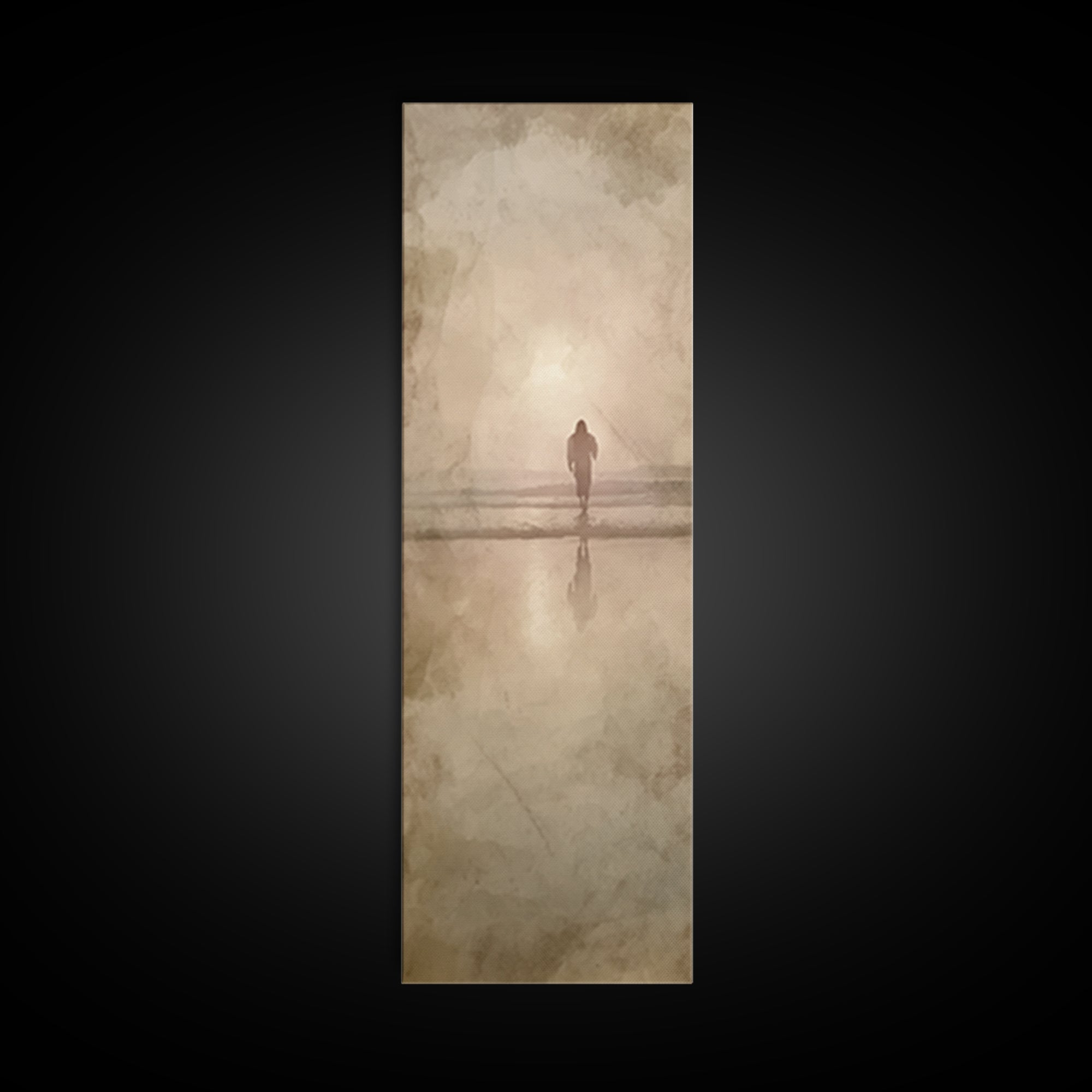 Solitude Of Grace – Framed Canvas Print – Christian Wall Art – Jesus Painting – Christian Art Canvas – Tall Narrow Wall Art