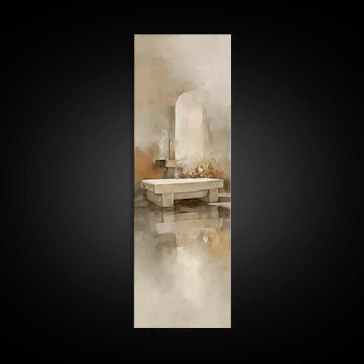 Empty Stone Hope – Framed Canvas Print – Christian Wall Art – Christian Art Canvas – Christian Painting – Narrow Art