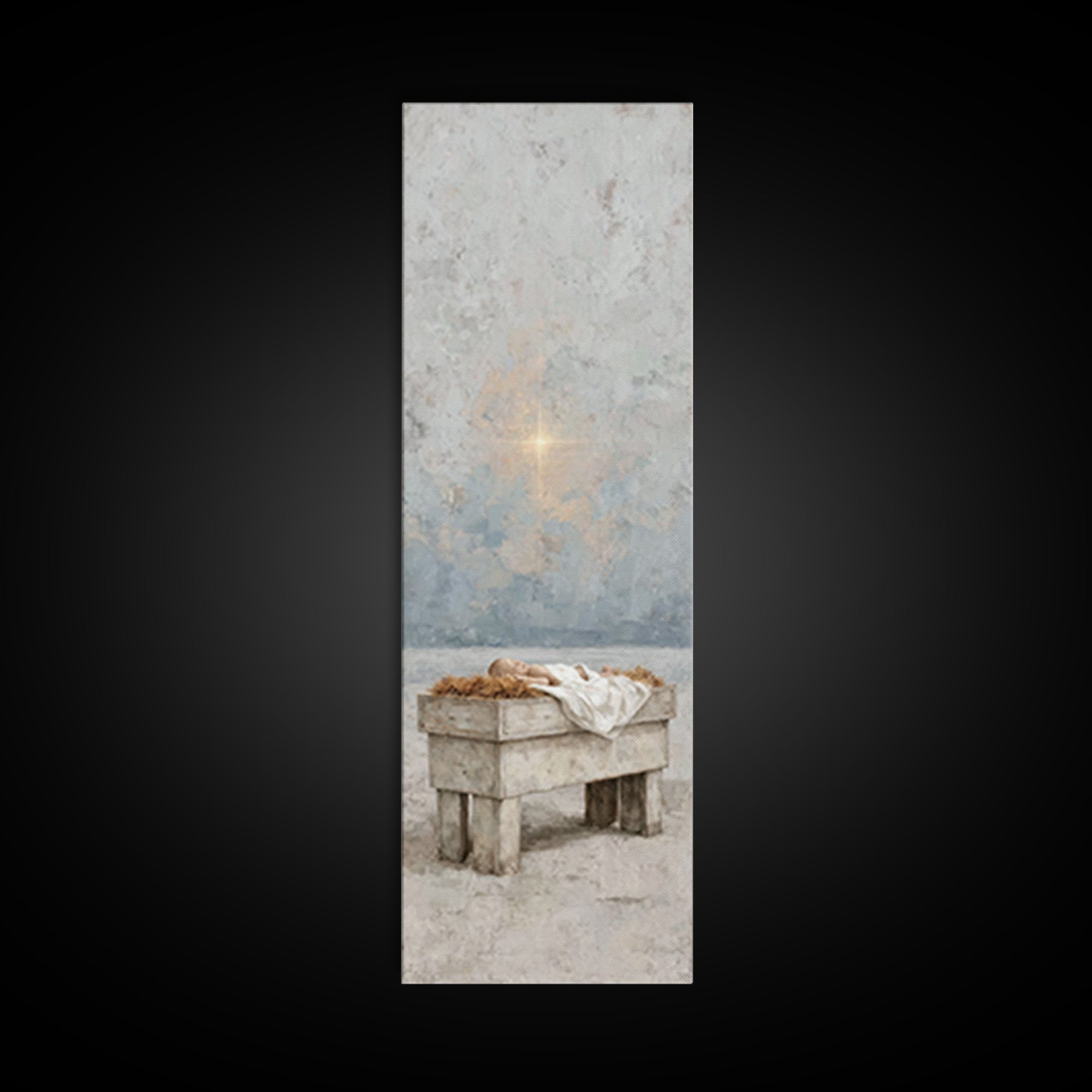 The Guiding Star – Framed Canvas Print – Tall Narrow Wall Art – Christian Wall Art – Christian Art Canvas – Christmas Art – Jesus Painting