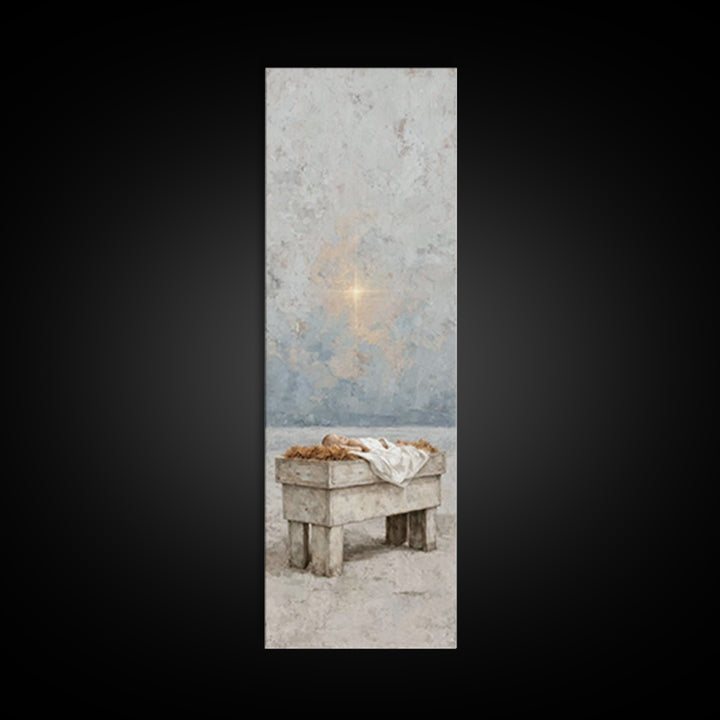 The Guiding Star – Framed Canvas Print – Tall Narrow Wall Art – Christian Wall Art – Christian Art Canvas – Christmas Art – Jesus Painting