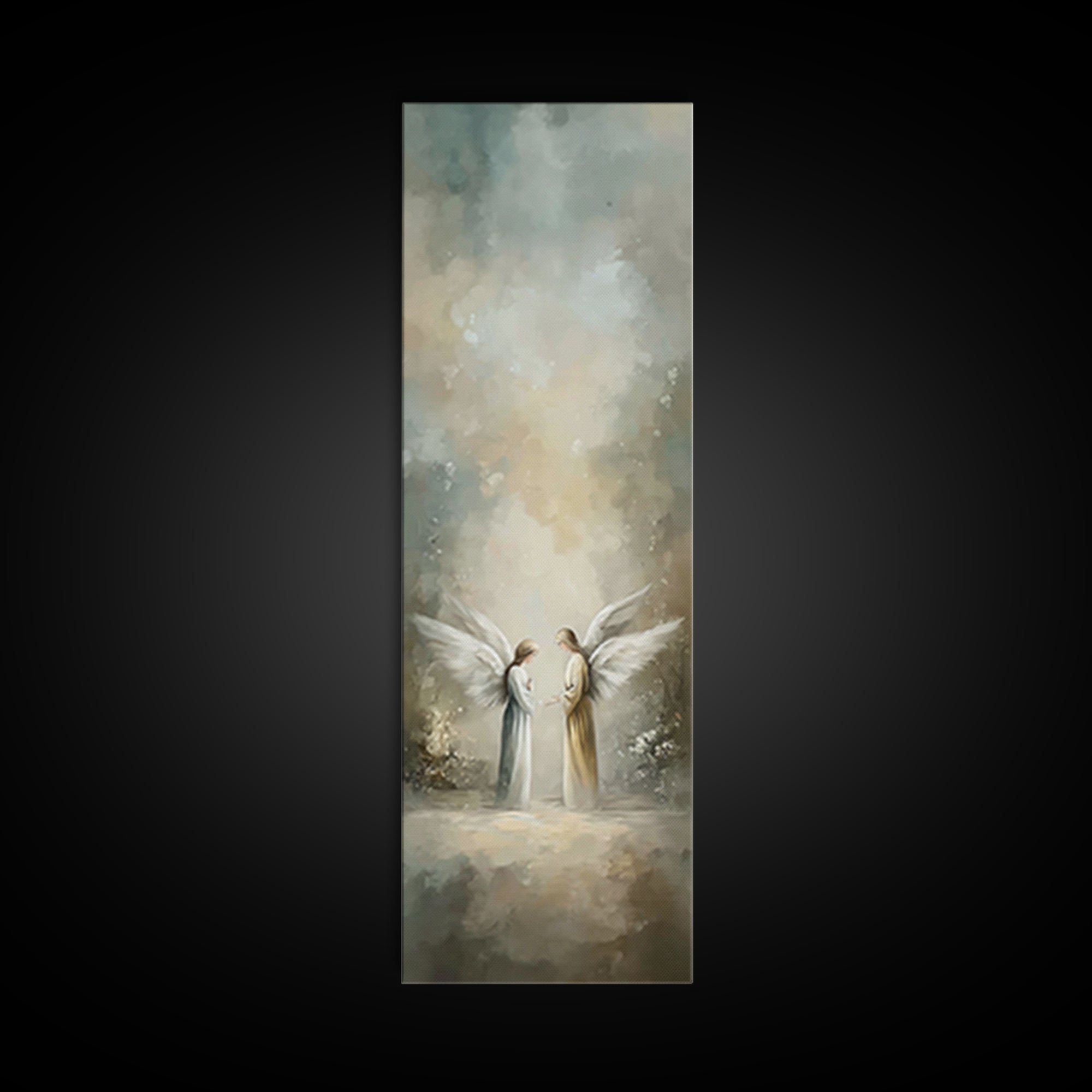 Angelic Dawn | Framed Canvas Print | Tall Skinny Art Print | Christian Wall Art | Christmas Art | Christian Art Canvas | Jesus Christmas Ar
