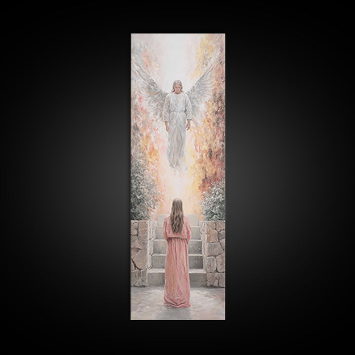 Heaven’s Bright Ascent – Framed Canvas Print – Tall Narrow Wall Art – Christian Art Canvas – Christian Wall Art – Jesus Painting – Christia