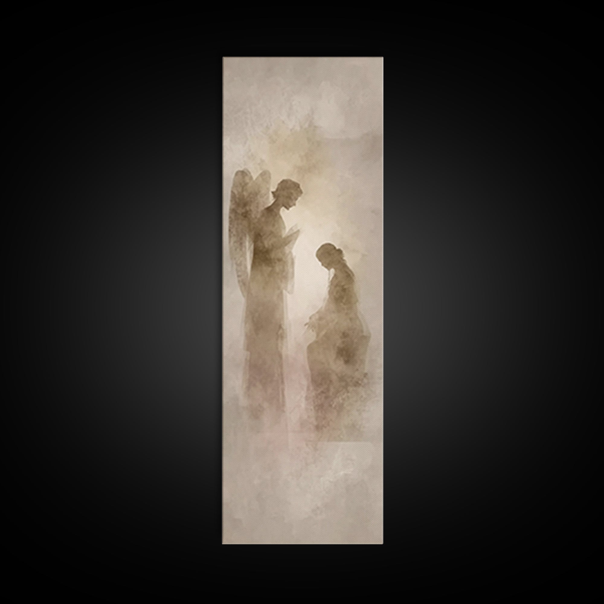 Sacred Mist Meeting | Framed Canvas Print | Skinny Art | Christian Art Canvas | Christian Wall Art | Modern Christian Art | Christian Paint