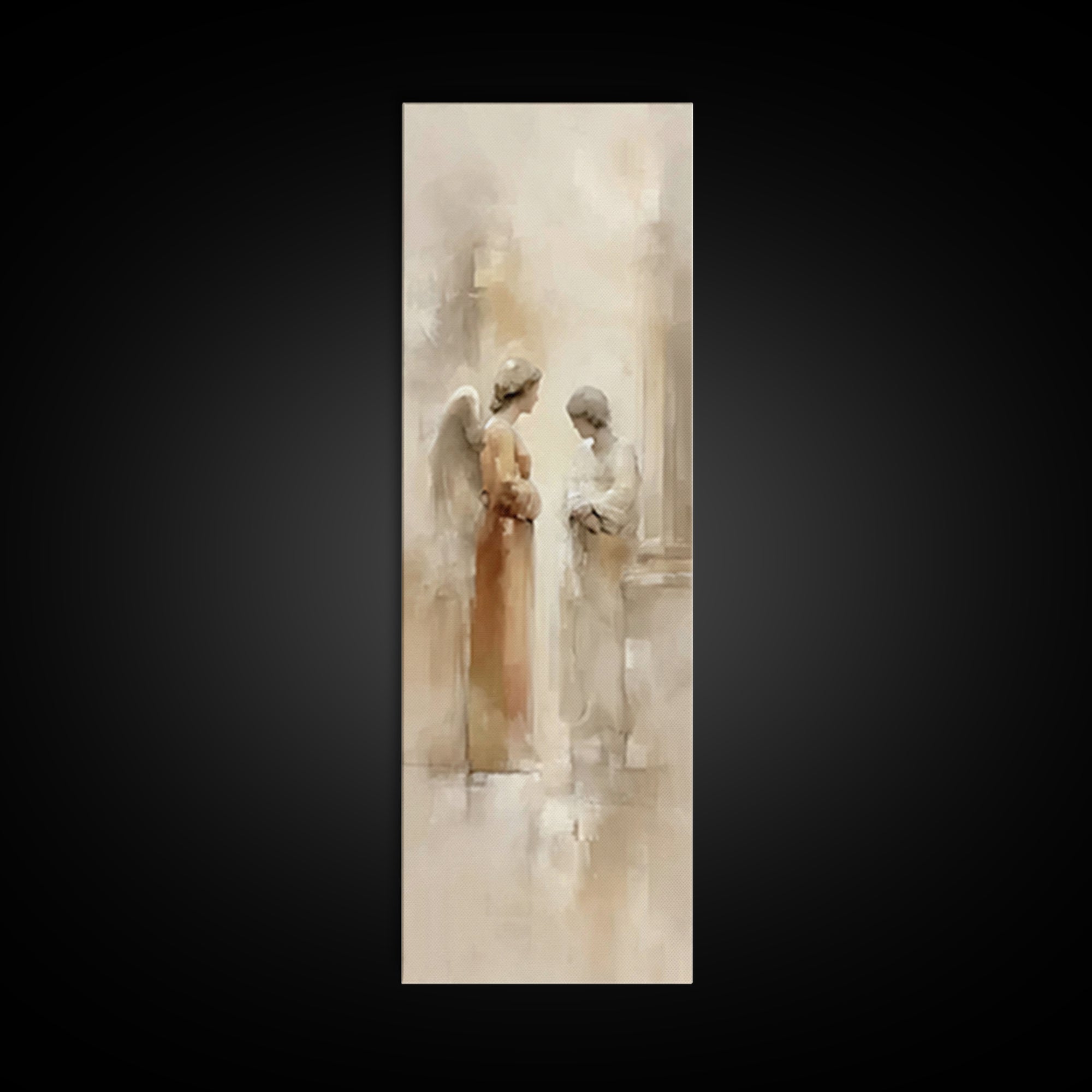 Heavenly Communion – Framed Canvas Print – Tall Skinny Art Print – Christian Art Canvas – Christian Wall Art – Subtle Christian Art – Chris
