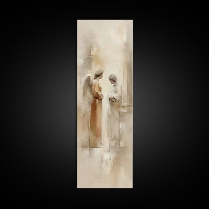 Heavenly Communion – Framed Canvas Print – Tall Skinny Art Print – Christian Art Canvas – Christian Wall Art – Subtle Christian Art – Chris