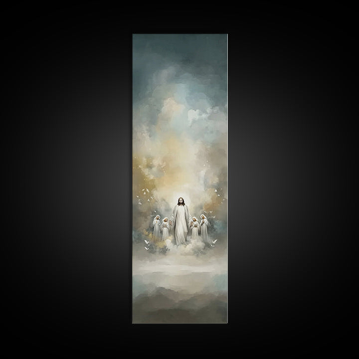 Clouds Of Witnesses, Framed Canvas Print, Tall Skinny Art Print, Christian Wall Art, Christian Art Canvas, Christian Painting, Christian Ar