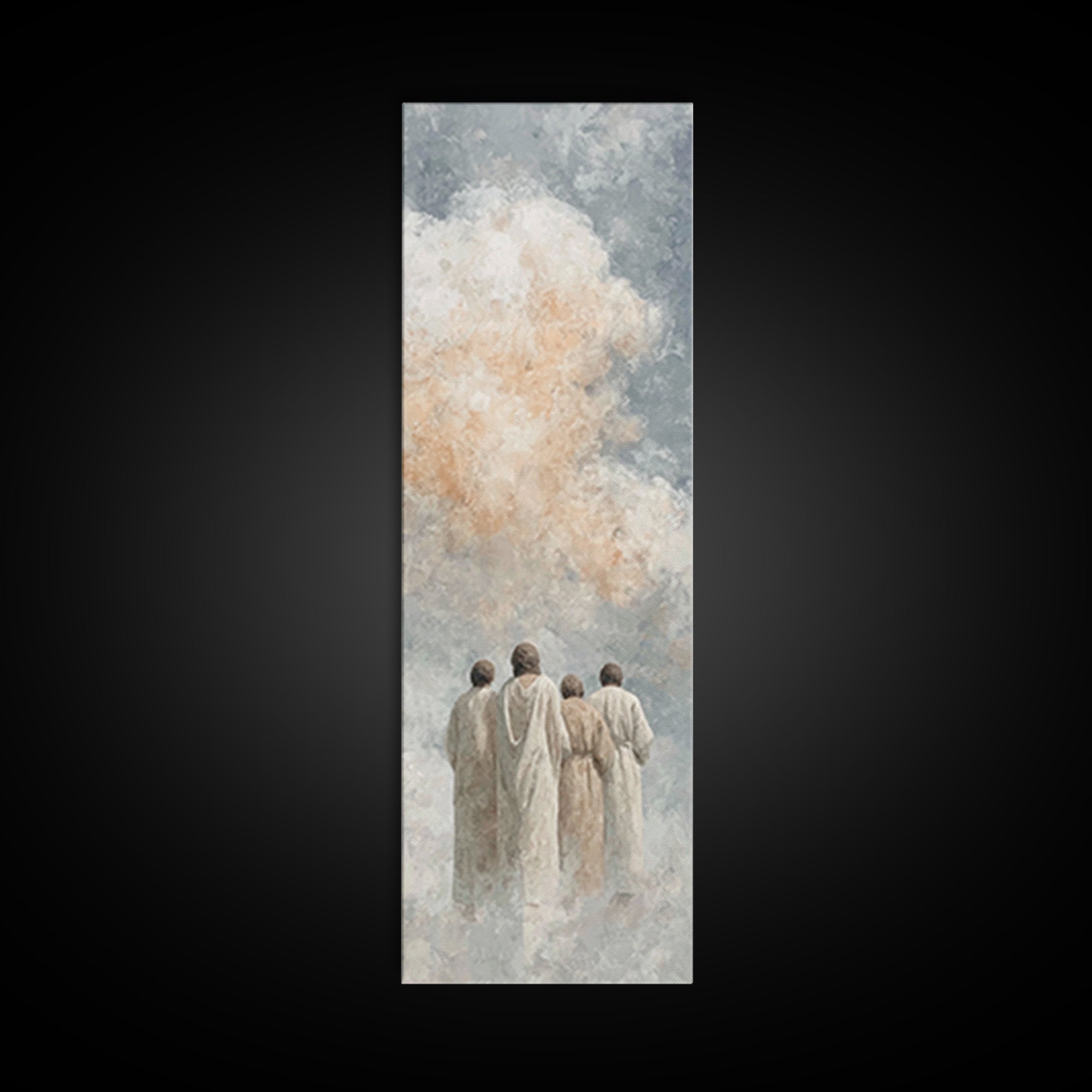 Heavenly Companions – Framed Canvas Print – Christian Wall Art – Jesus Painting – Tall Narrow Wall Art – Christian Art Canvas – Christian D