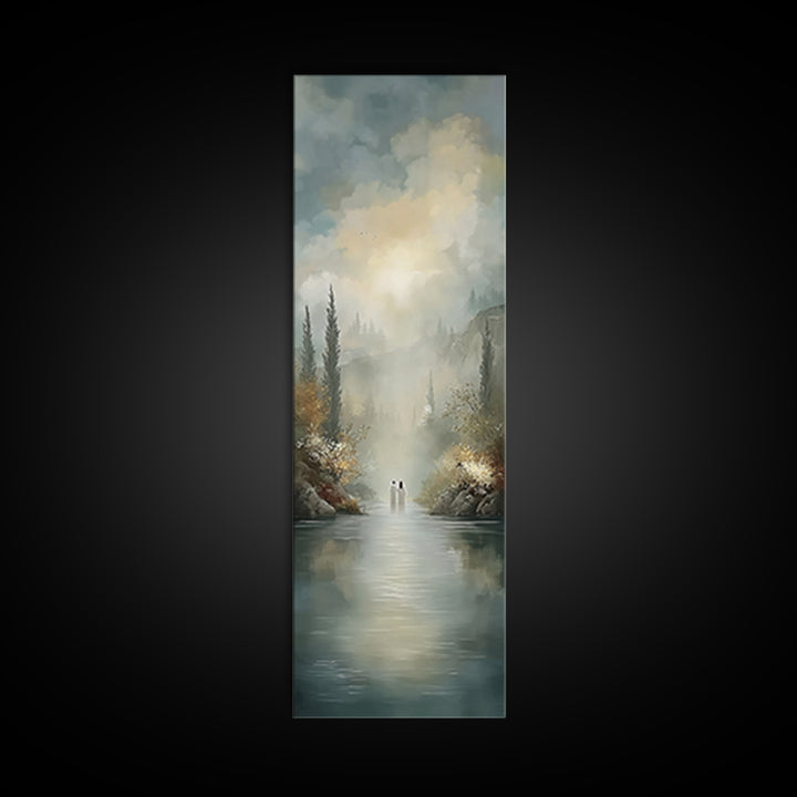 Garden Light Peace – Framed Canvas Print – Christian Art Canvas – Large Jesus Painting – Tall Narrow Wall Art – Christian Wall Art – Modern