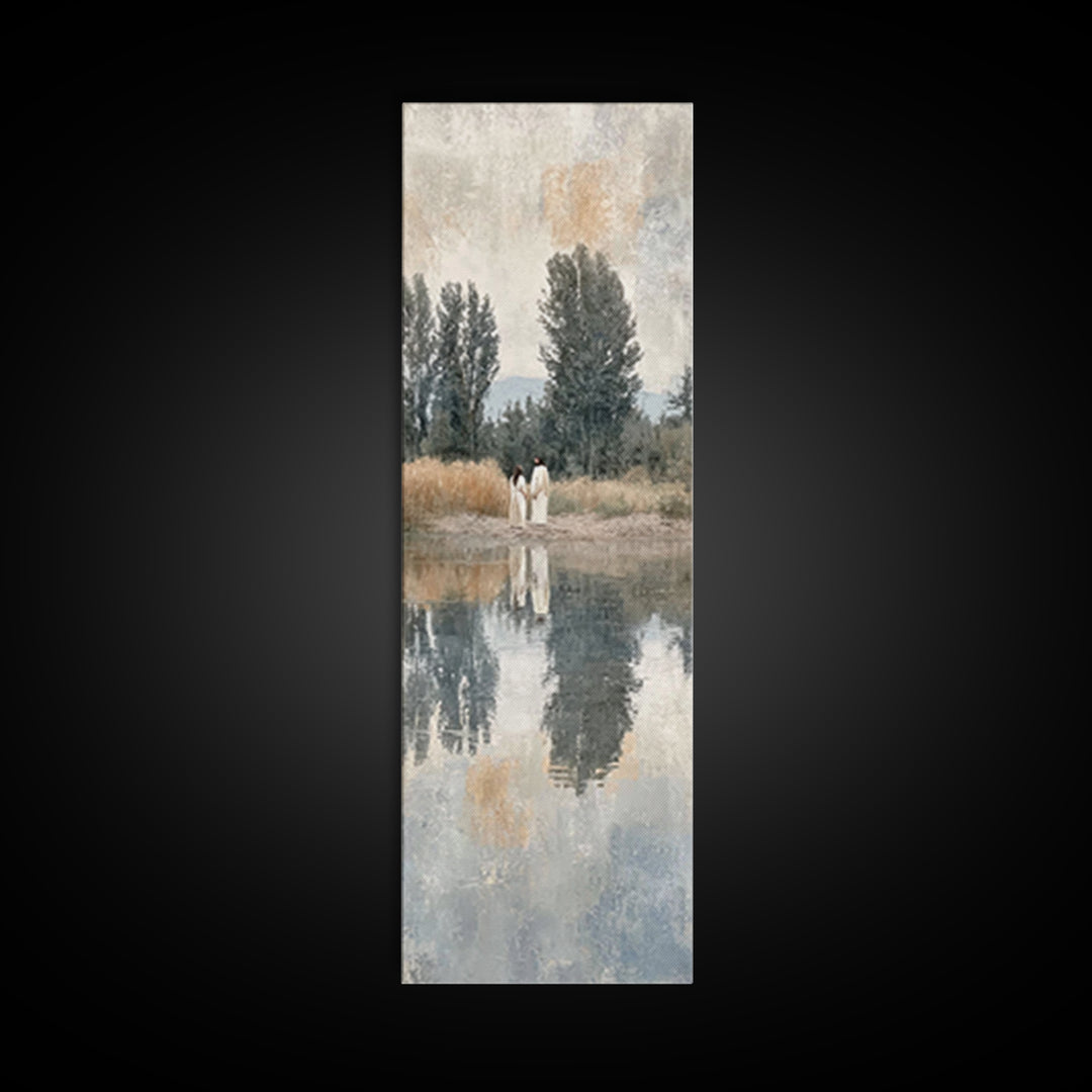 Hillside Reverence – Framed Canvas Print – Christian Art Canvas – Christian Wall Art – Tall Skinny Art Print – Christian Gift Ideas – Moder