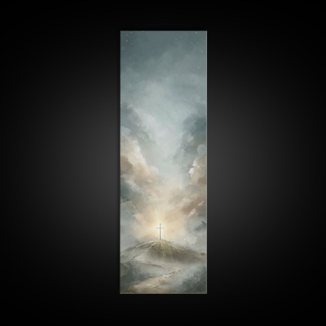 Dawn Of Salvation – Framed Canvas Print – Christian Wall Art – Tall Skinny Art Print – Christian Art Canvas – Christian Gift Ideas – Modern