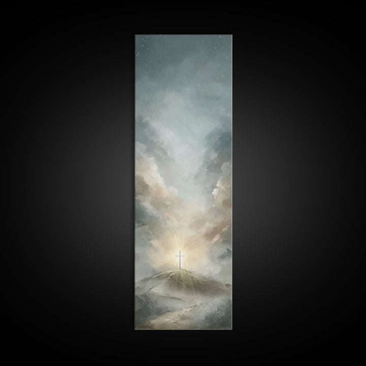 Dawn Of Salvation – Framed Canvas Print – Christian Wall Art – Tall Skinny Art Print – Christian Art Canvas – Christian Gift Ideas – Modern