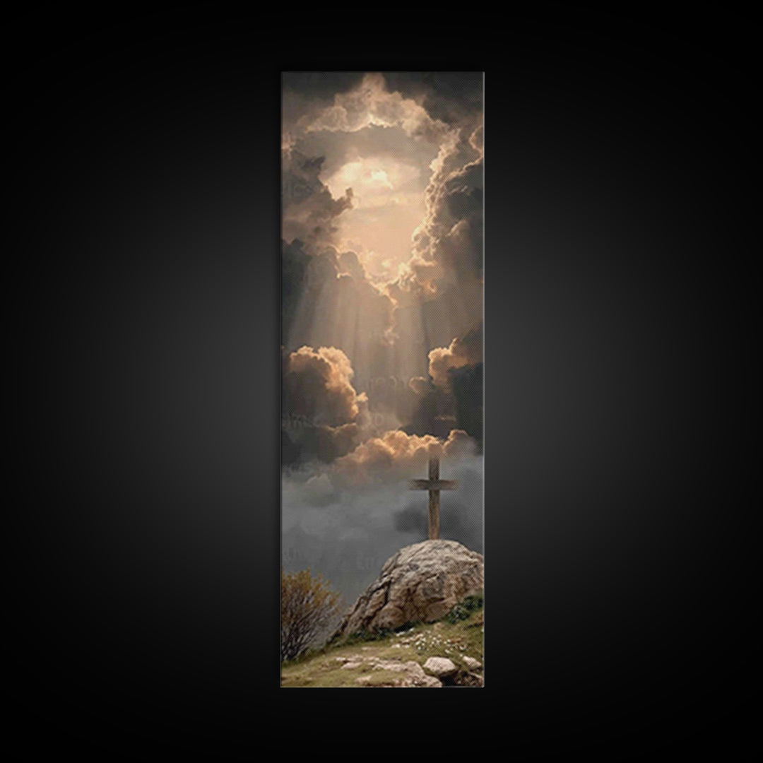 Clouds Of Glory – Framed Canvas Print – Christian Wall Art – Christian Art Canvas – Tall Narrow Wall Art – Moody Christian Art – Christian